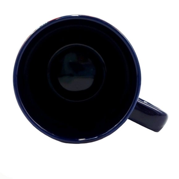Starbucks Christmas Navy Blue Poinsettias Coffee Tea Mug Ceramic Siren Logo 2020 - Picture 5 of 7